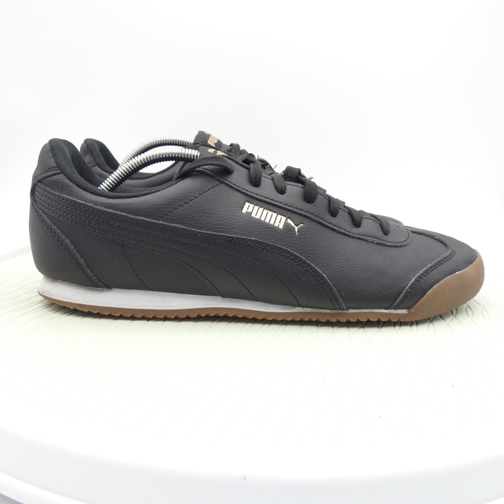 Puma Turino FSL 372861-08 Mens US 13 Casual Shoes Black Gum Leather Sneakers